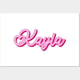 Kayla name pink heart Posters and Art